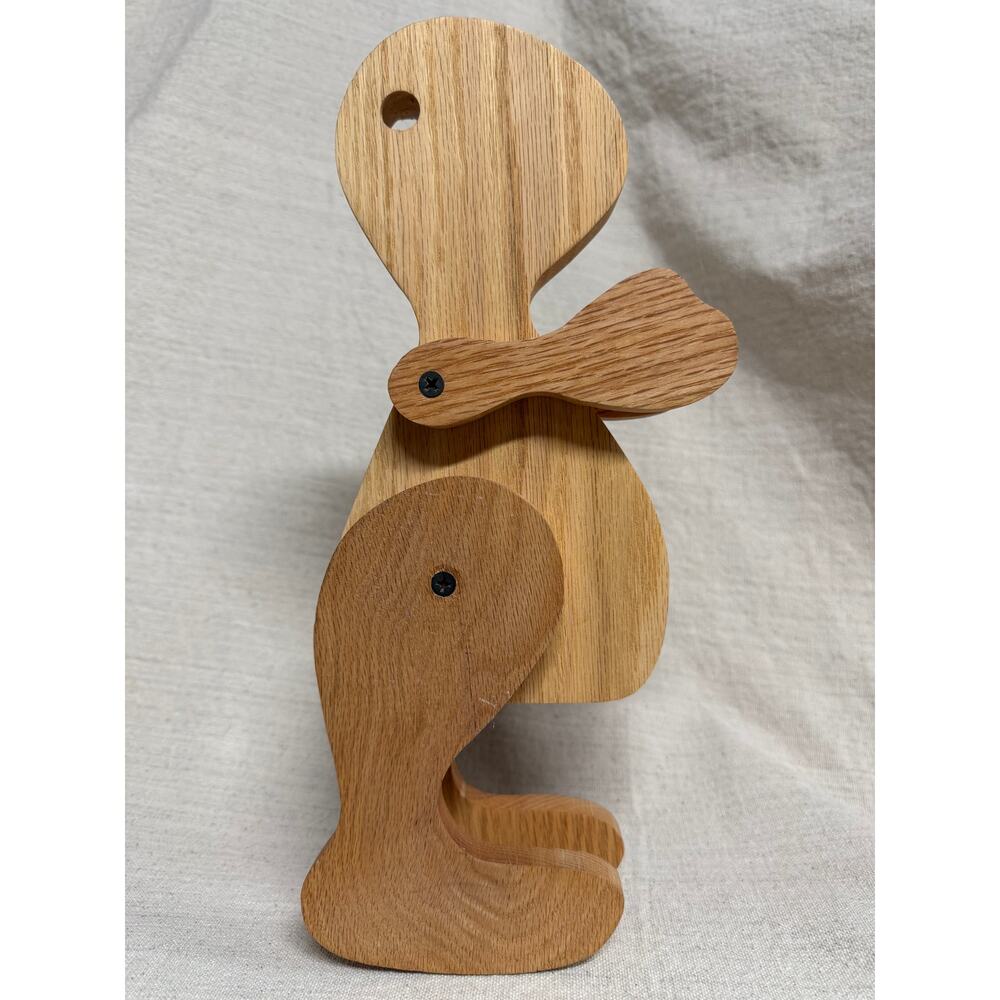Handmade Wooden Articulated Man Sculpture Folk Art Figure Moving Limbs 12in